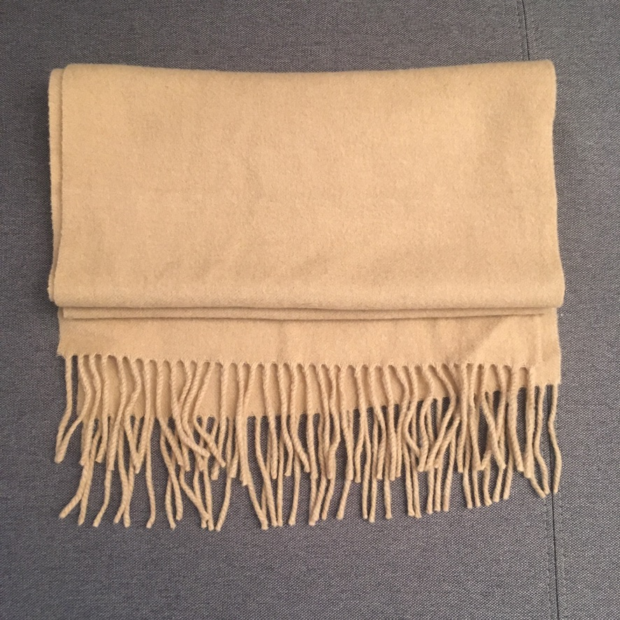 Écharpe beige laine extra fine merinos